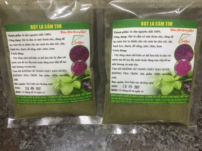 Mua bột lá cẩm tại Chợ Quê
